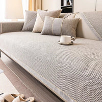Naturweft - Non-Slip Cotton Linen Sofa Throw Blanket for Year-Round Comfort 6