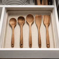 NordicWood - Premium Wooden Kitchen Utensil Set with Spatulas for Gentle Cooking 3