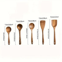 Nordicwood - Sustainable Teak Kitchen Utensil Set for Cooking and Serving 5