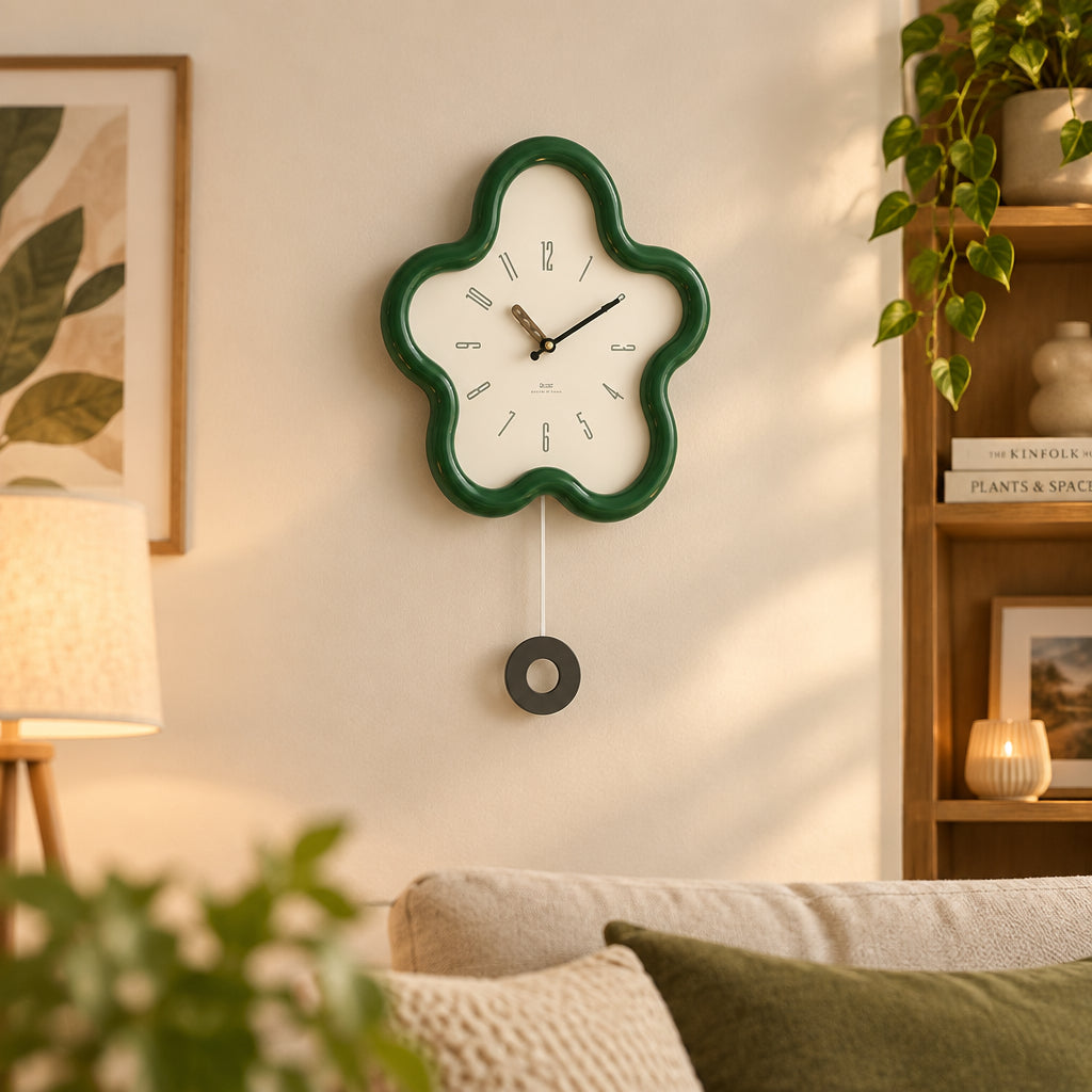 FLORATIDE – Orologio a pendolo floreale 3D con movimento decorativo silenzioso