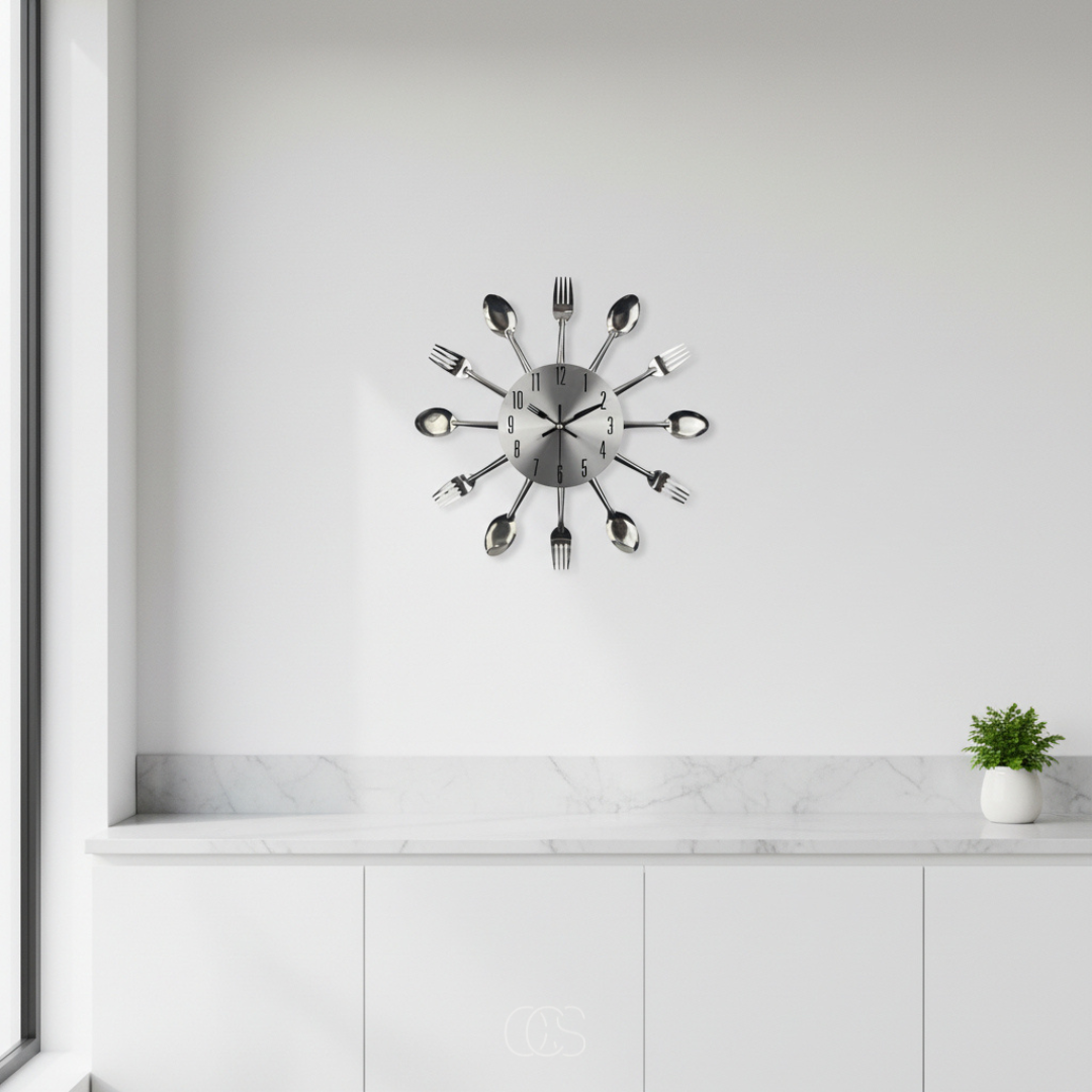 DINETICK – Orologio da parete con posate silenzioso per una cucina elegante