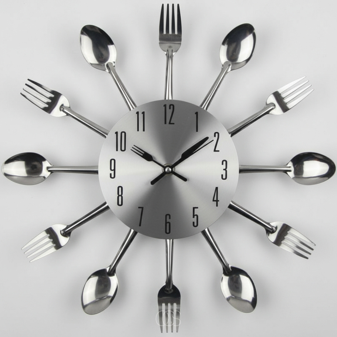DINETICK – Orologio da parete con posate silenzioso per una cucina elegante