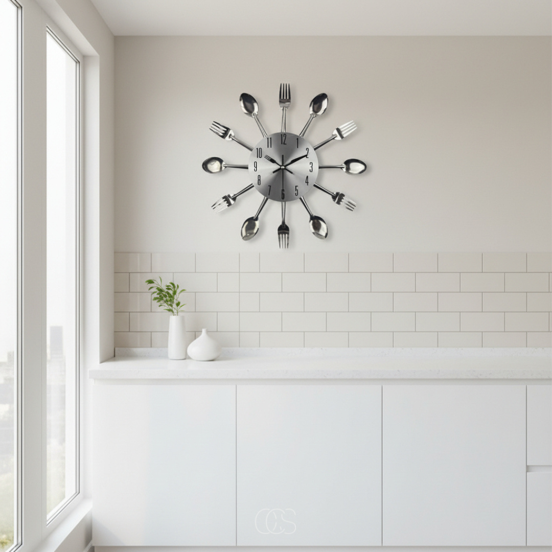 DINETICK – Orologio da parete con posate silenzioso per una cucina elegante