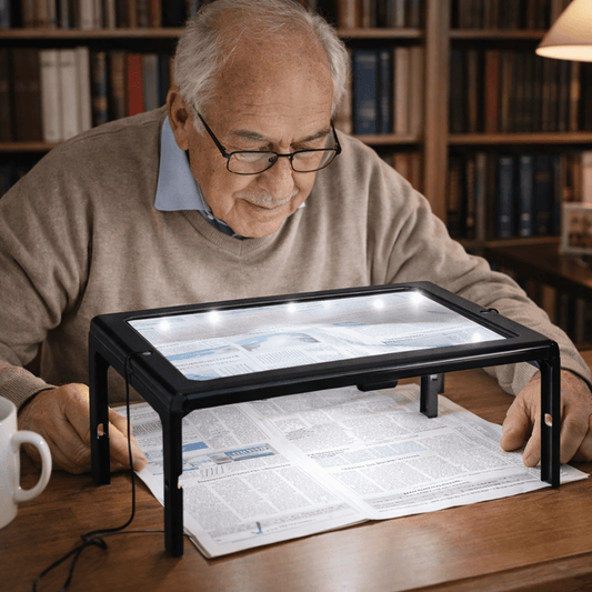 PAGEVIEW - Foldable 3x magnifying glass with LED light designed for clear and comfortable reading support 0