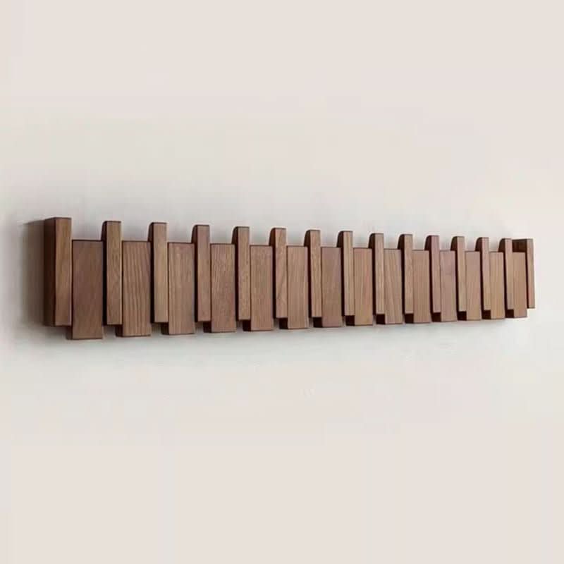 PIANOWOOD - Wall Mounted Coat Rack with Folding Hooks in Elegant Piano Design 0