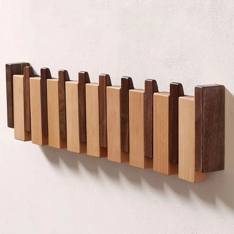 PIANOWOOD - Wall Mounted Coat Rack with Folding Hooks in Elegant Piano Design 4