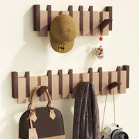 PIANOWOOD - Wall Mounted Coat Rack with Folding Hooks in Elegant Piano Design 5
