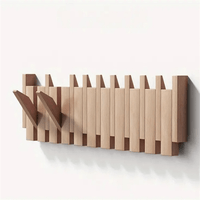 PIANOWOOD - Wall Mounted Coat Rack with Folding Hooks in Elegant Piano Design 7