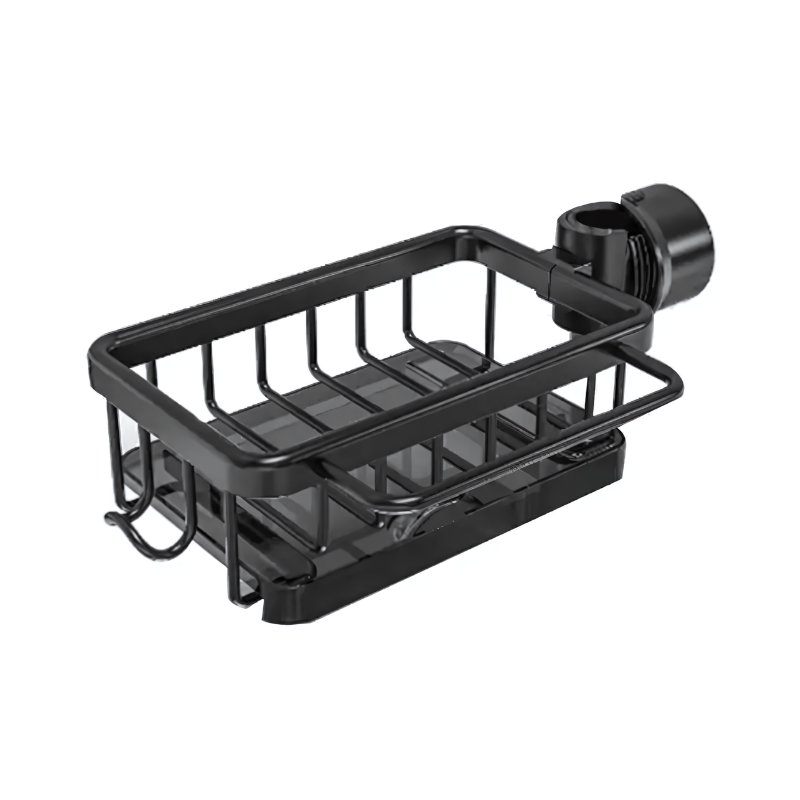 RINSEVERRA – No-Drill Sink Drain Rack with Hook for Convenient Storage