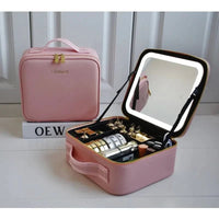 Portable Makeup Bag with LED Mirror & Adjustable Brightness - Travel Cosmetic Bag Organizer 1