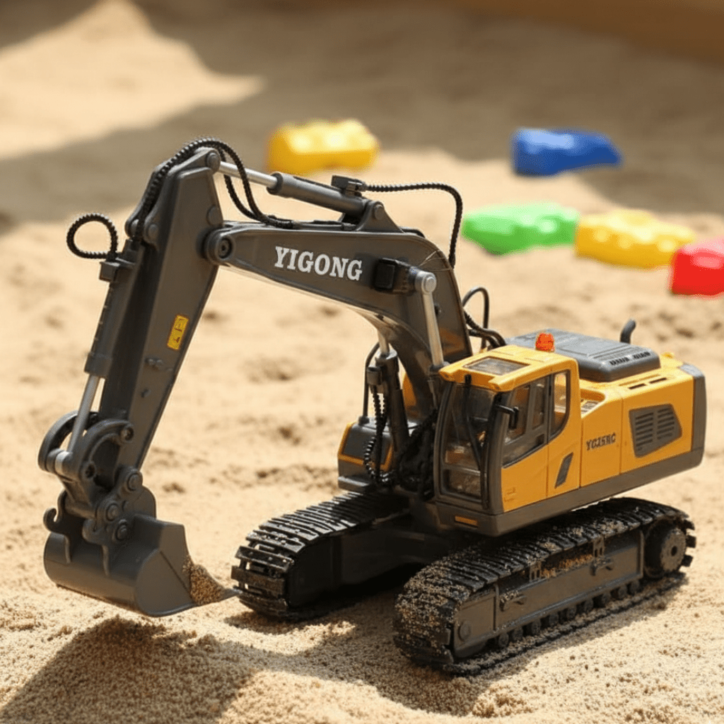 PowerPro - Remote Controlled Excavator Toy with Movable Arm & 2.4GHz RC Digger 0