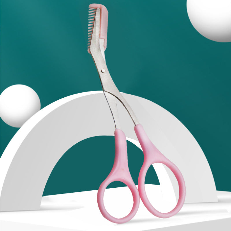 Precision Eyebrow Scissors with Mini Comb - Stainless Steel Grooming Tool 1