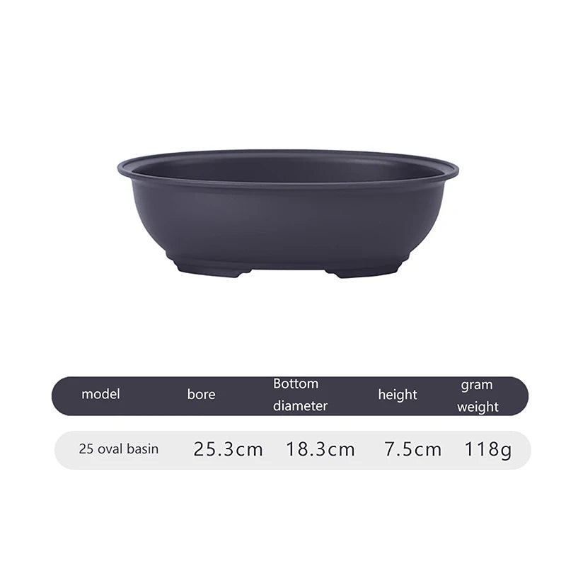 Premium Rectangular Plastic Flower Pot - Breathable Indoor Plant Pot for Succulents & Bonsai 6