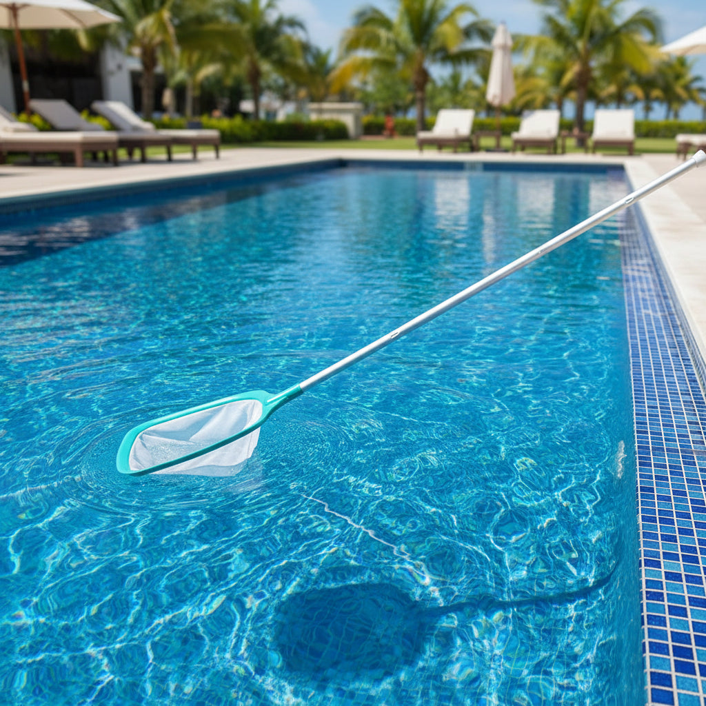 Professional Pond Skimmer Net with Retractable Aluminum Pole for Leaf Removal 0