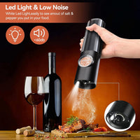 Rechargeable Electric Salt and Pepper Mill Set - One-Handed Operation & Adjustable Grind 4