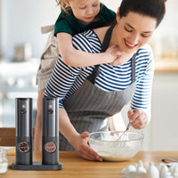 Rechargeable Electric Salt and Pepper Mill Set - One-Handed Operation & Adjustable Grind 7