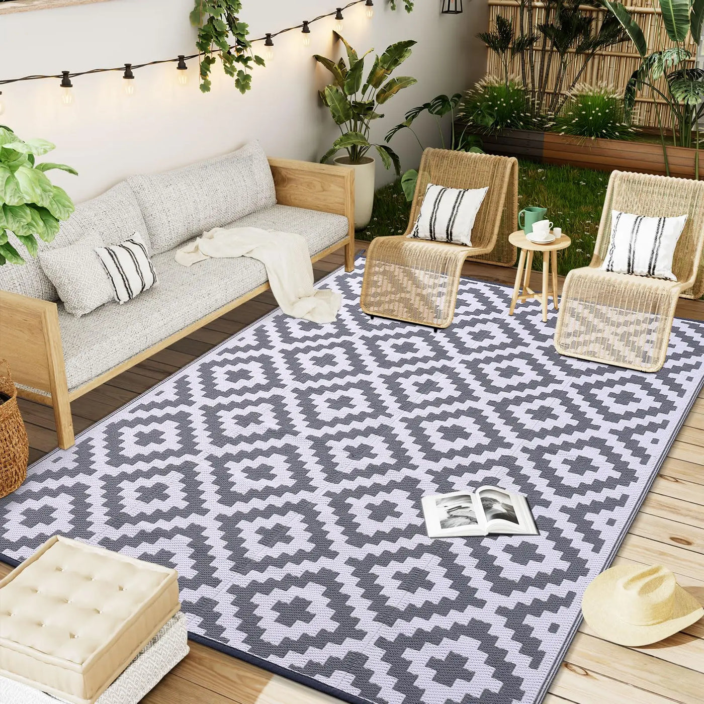 Reversible Outdoor Rug - Waterproof Non-Slip Outdoor Mat for Camping & RV 8