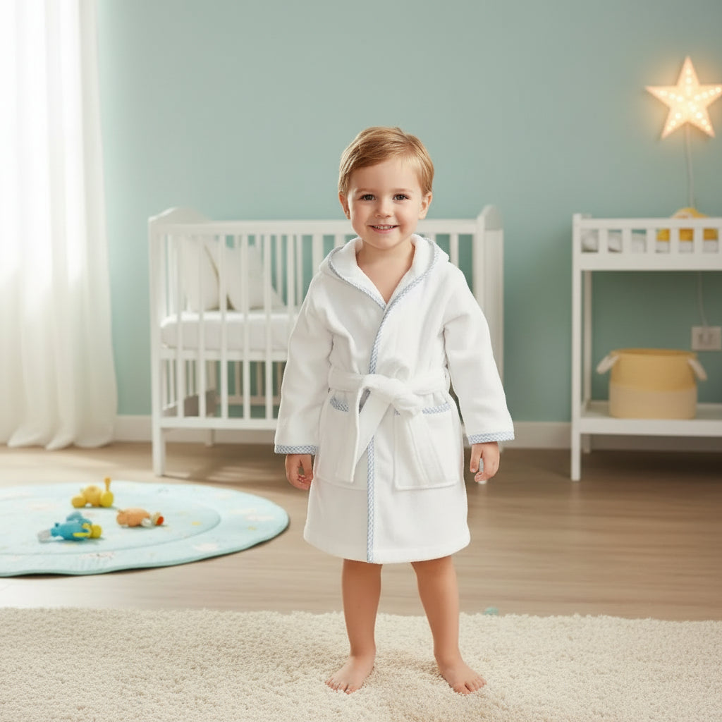 Ruffkids - 100% Cotton Hooded Bathrobe for Kids - Soft, Warm & Cozy Sleepwear 0