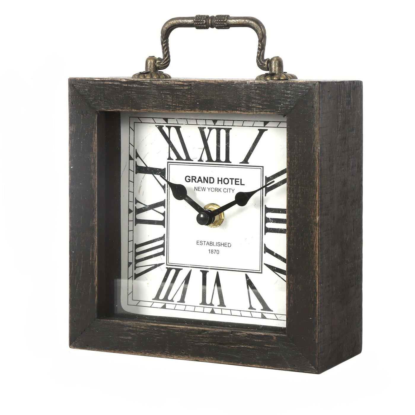 Rustic Wooden Shelf Clock with Glass Cover - Timeless Home Decor 0