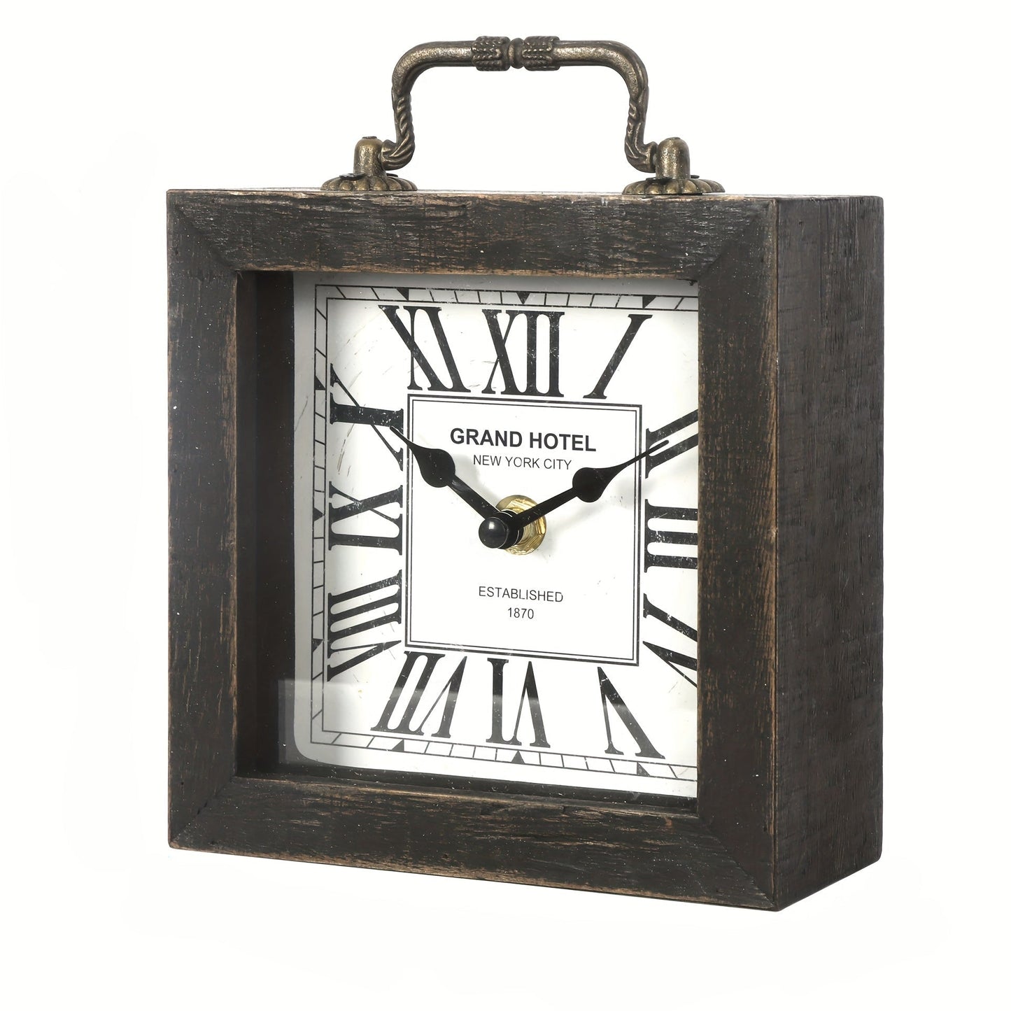 Rustic Wooden Shelf Clock with Glass Cover - Timeless Home Decor 0