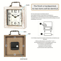 Rustic Wooden Shelf Clock with Glass Cover - Timeless Home Decor 5