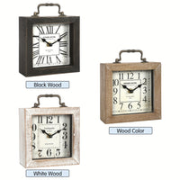 Rustic Wooden Shelf Clock with Glass Cover - Timeless Home Decor 6
