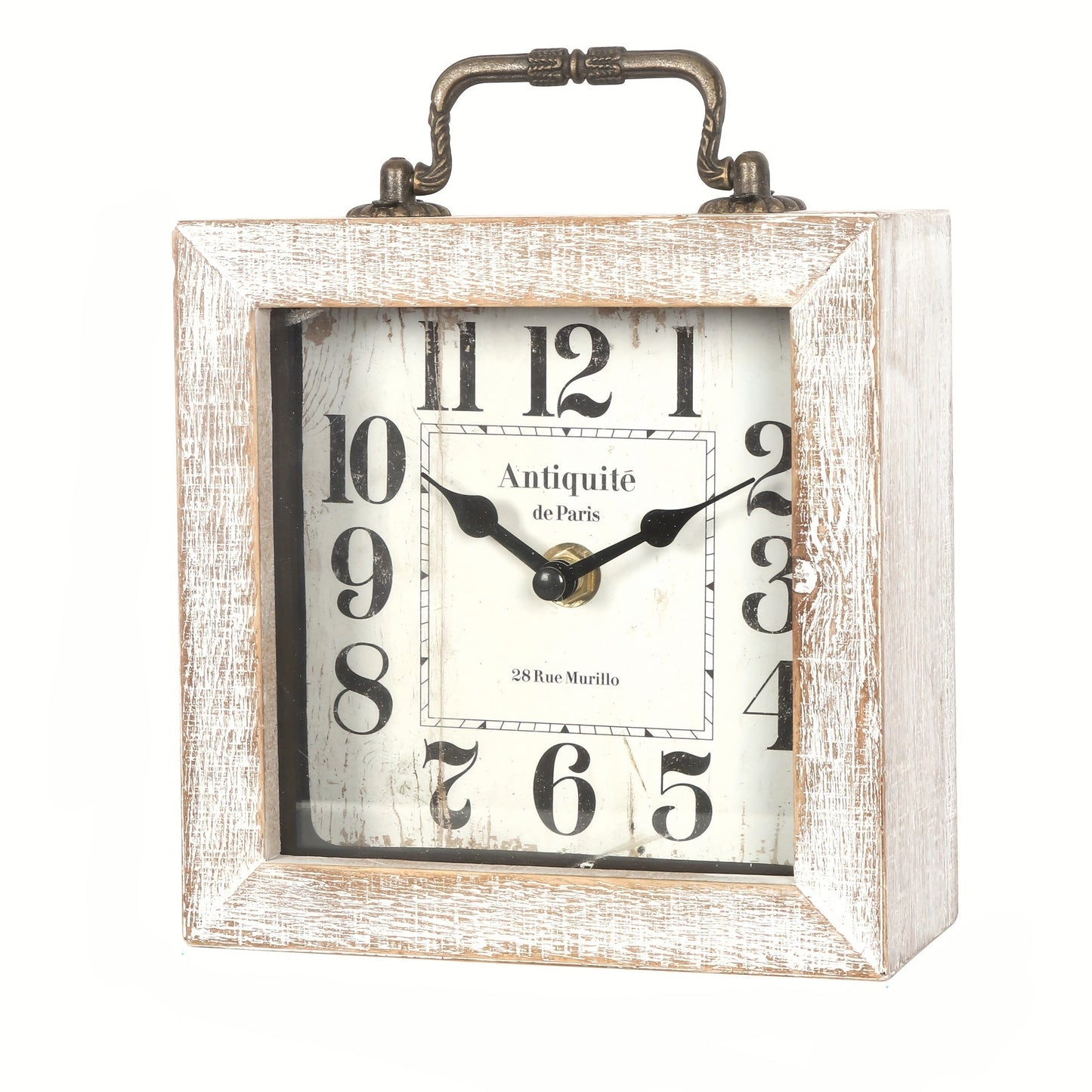 Rustic Wooden Shelf Clock with Glass Cover - Timeless Home Decor 8