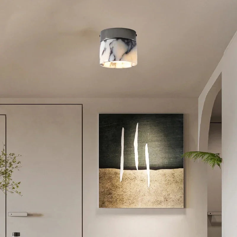 STONEGLOW - Nordic Marble Cylinder LED Ceiling Lamp