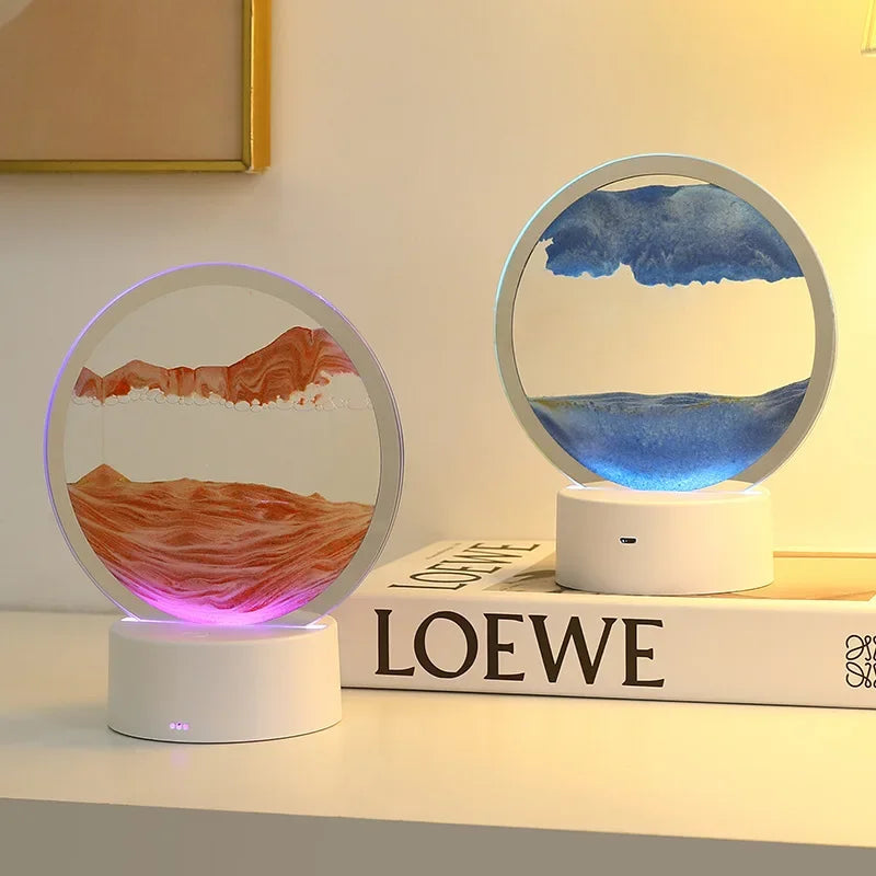 DUNEFLOW – 3D Hourglass Lamp with Dynamic Sand Display