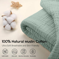 MUSLINOVA – Cotton Muslin Throw Blanket Lightweight Boho Comfort