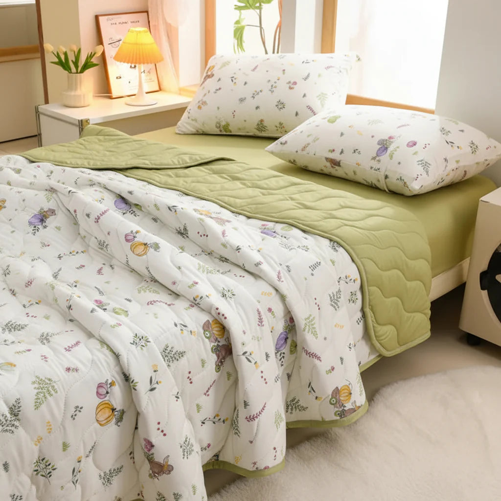 FLORABREEZE – Floral Summer Blanket Soft Breathable Comfort