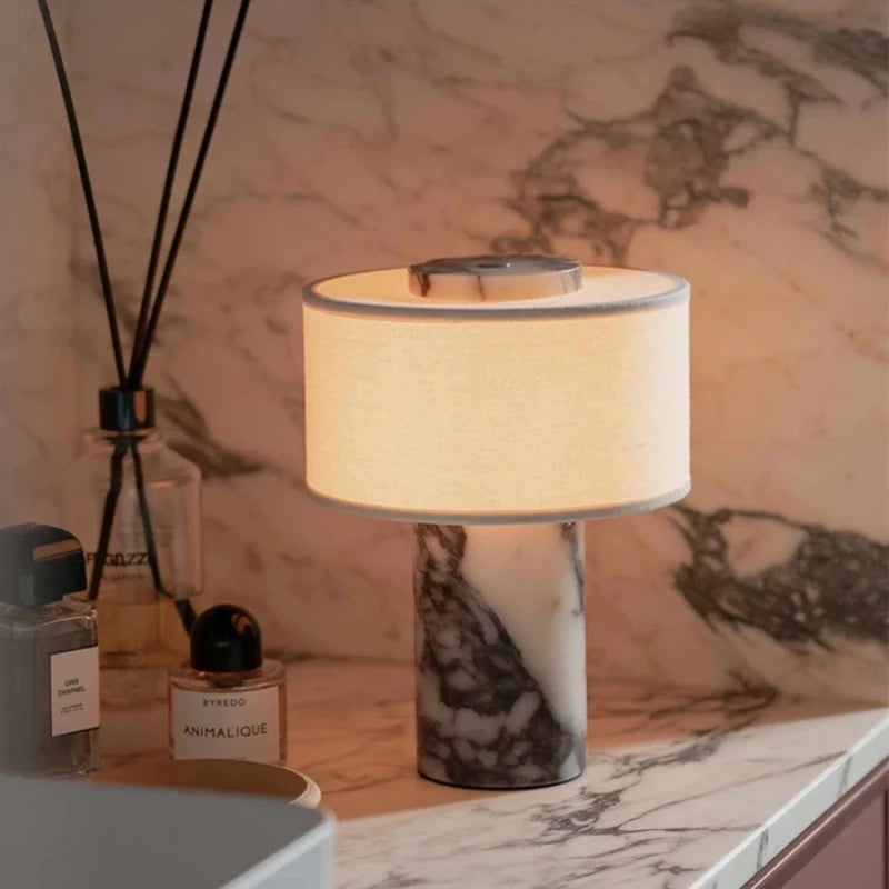 LIVARO - Natural Marble Touch Dimmable Table Lamp