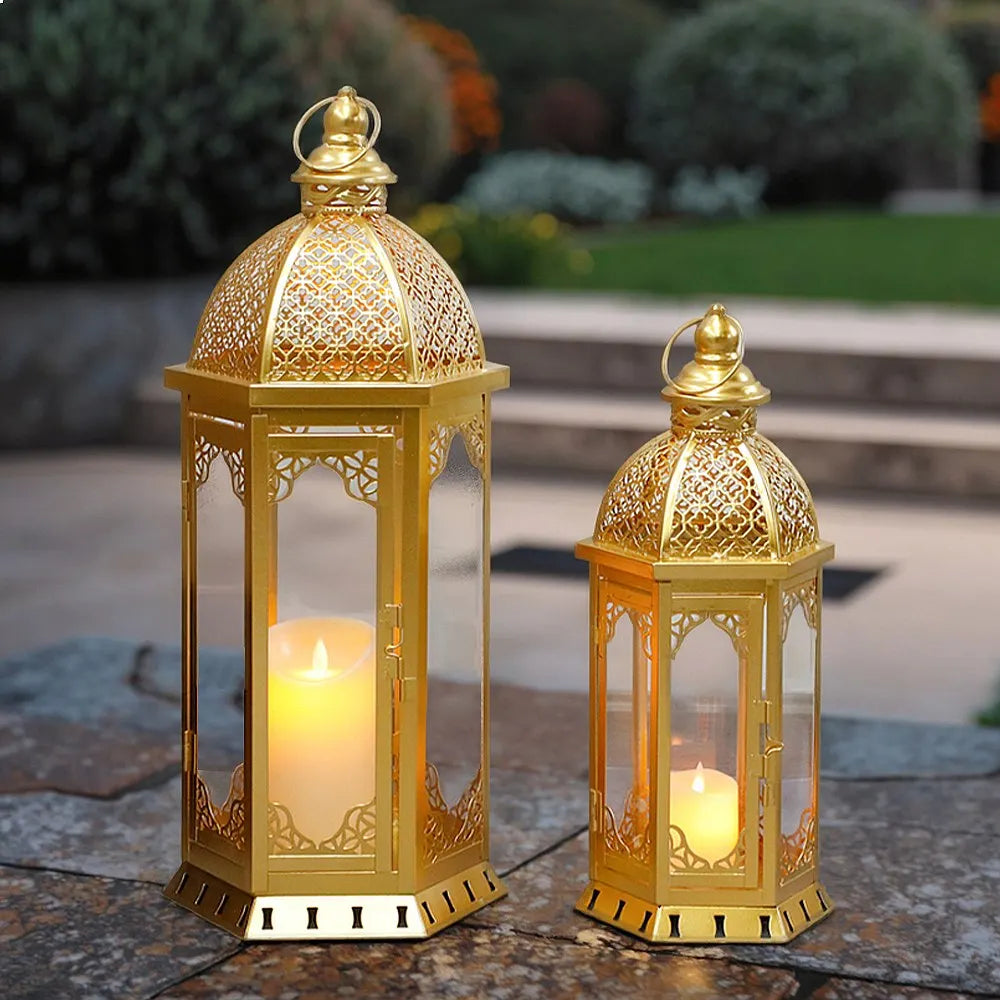 MORAVIEL – Moroccan Candle Lantern Set for Warm Ambient Glow