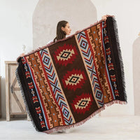 MEXIBREEZE – Boheme Linnedtæppe til Rejse og Sofa Brug