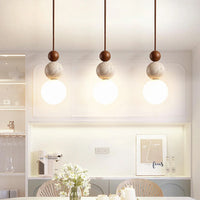 Yellow Travertine Gourd Pendant Light