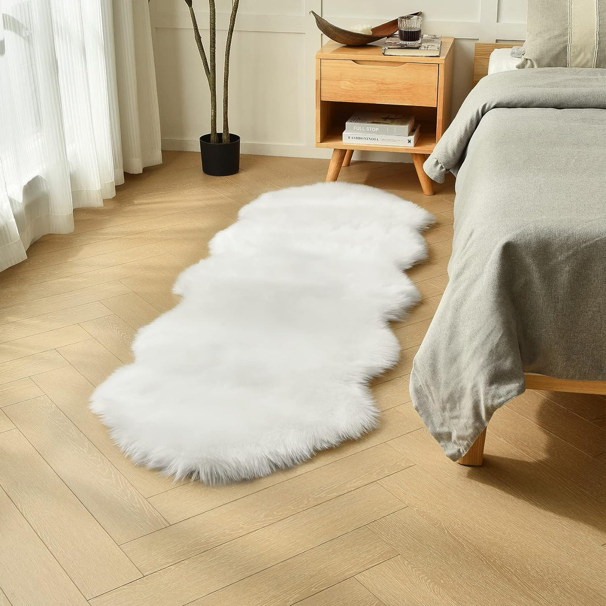 PLUMORIXA – Alfombra decorativa suave para dar un toque acogedor al dormitorio