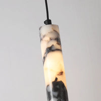 Black Natural Stone Cylinder Pendant Lamp