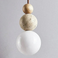 Yellow Travertine Gourd Pendant Light