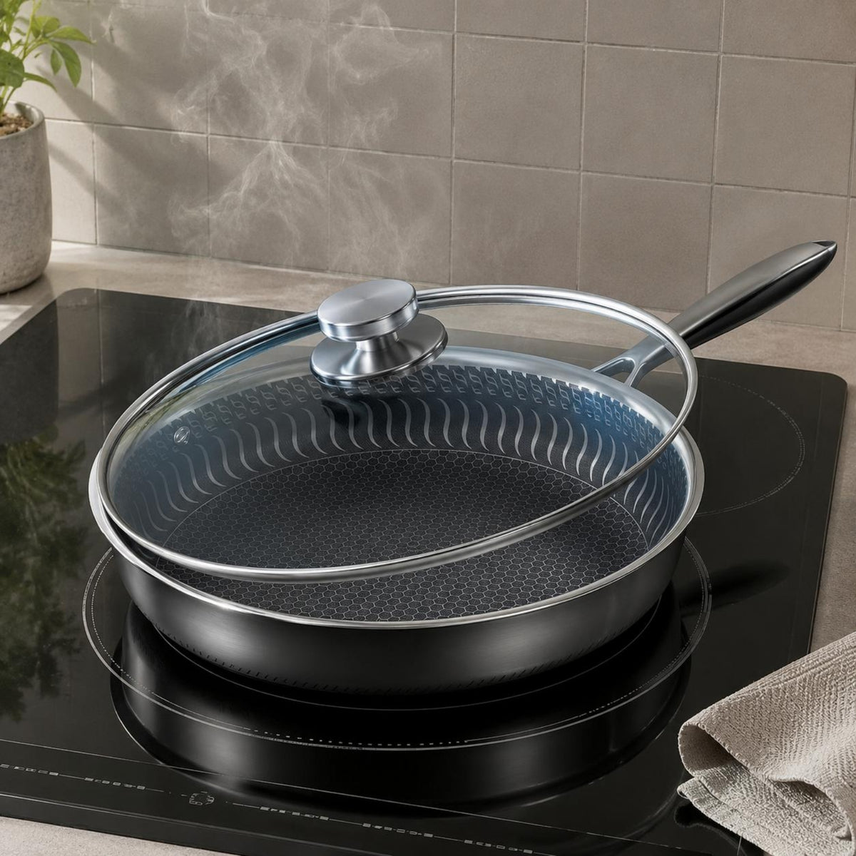 SIZZORIA – Practical Frying Pan for Easy Meal Preparation