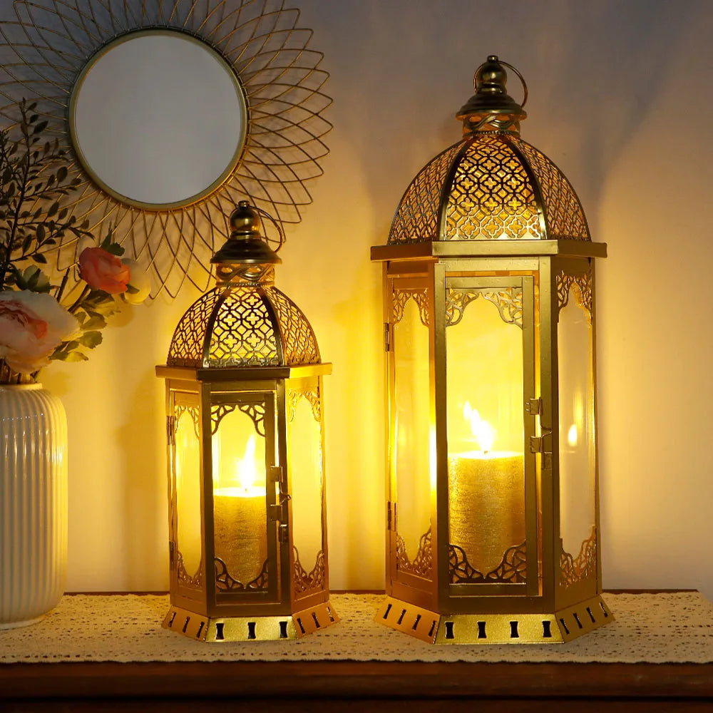 MORAVIEL – Moroccan Candle Lantern Set for Warm Ambient Glow