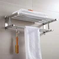 TOWELRIVA – Portasciugamani da parete con ripiano e ganci per spazi organizzati