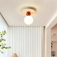 LUMITRAV – Ellipse Travertine Ceiling Light for Soft Modern Interiors