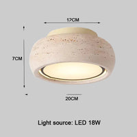 Yellow Travertine Wabi Sabi Ceiling Light