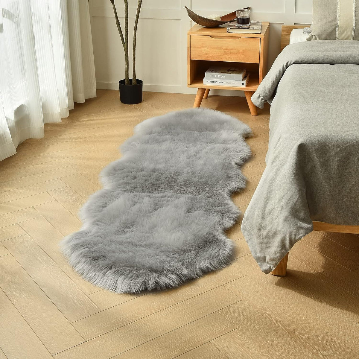 PLUMORIXA – Alfombra decorativa suave para dar un toque acogedor al dormitorio
