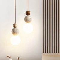 Yellow Travertine Gourd Pendant Light