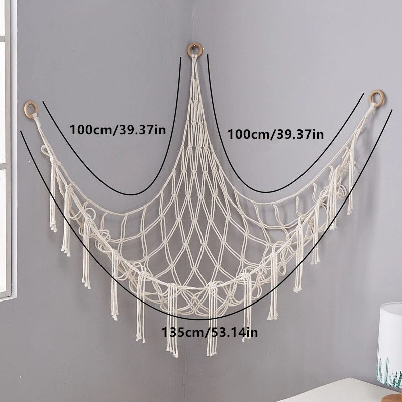 MACRANEST – Hand-Woven Toy Net for Cozy Room Decor