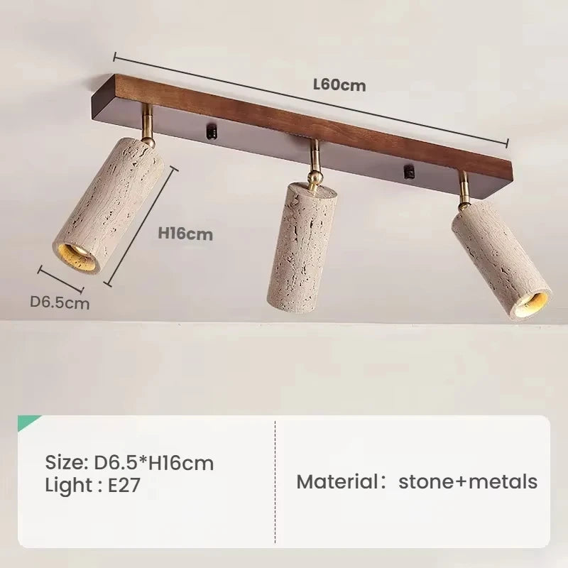 STONEWOOD – Travertine 3-Light Wabi Sabi LED Ceiling Spotlight