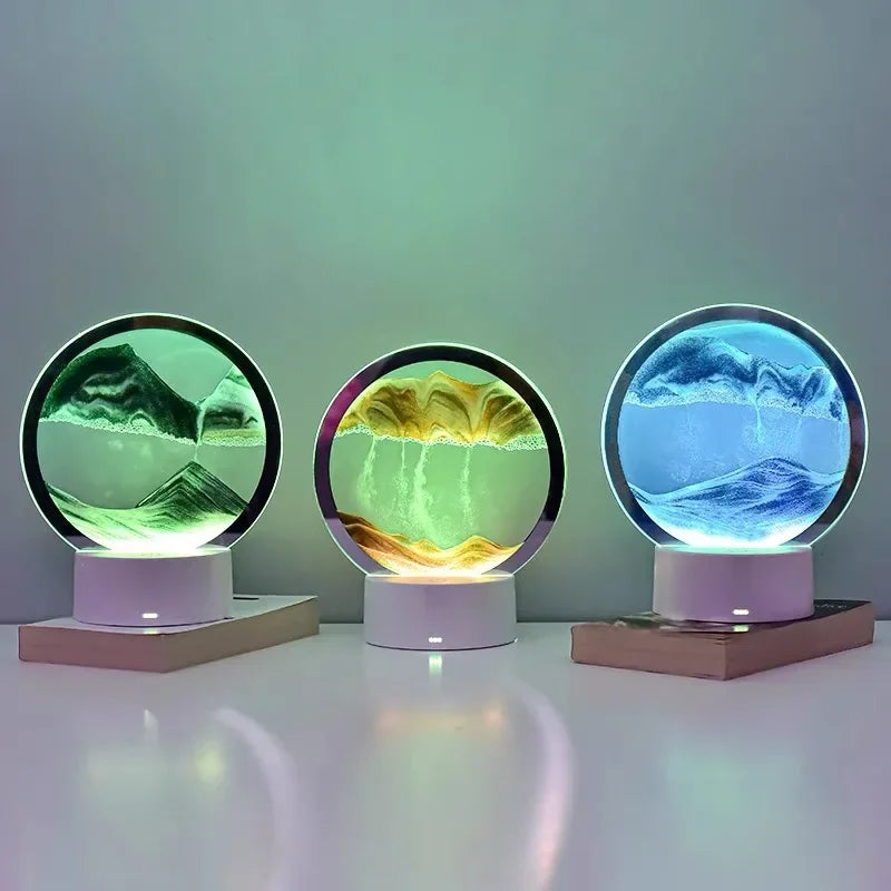 DUNEFLOW – 3D Hourglass Lamp with Dynamic Sand Display