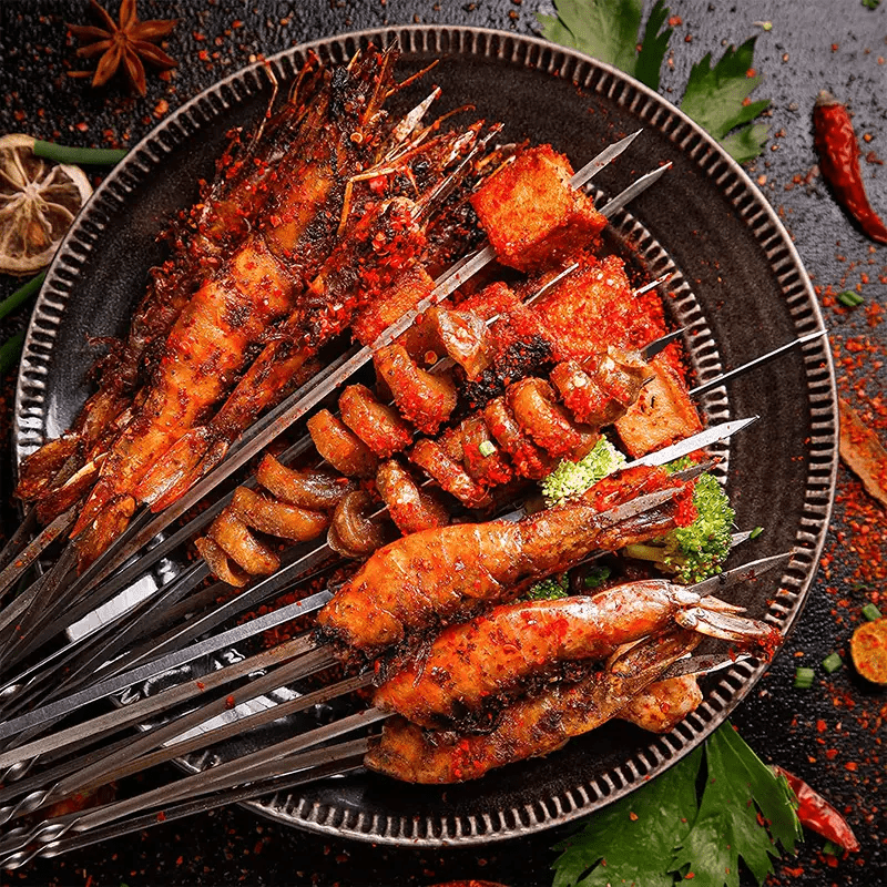 SKEWERTUBE - Stainless Steel BBQ Skewers with Storage Tube for Perfect Grilling 1