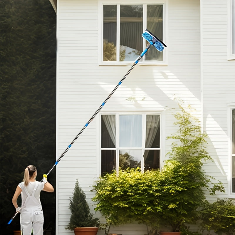 SKYSHINE - 2-in-1 High Window Cleaning Kit with Extendable Pole & Squeegee 0